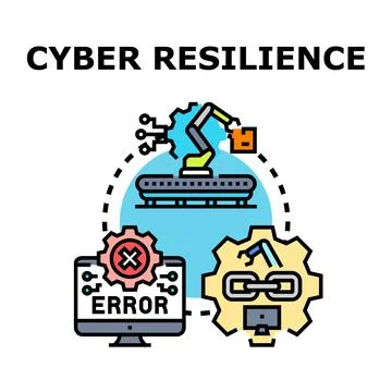 Cyber resilience adapting to overcome system error Stock Illustration