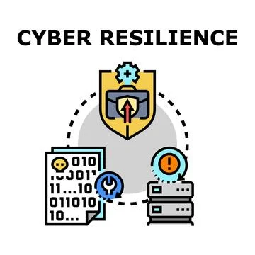 Cyber resilience protecting digital data and business systems Stock Illustration