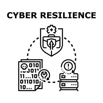 Cyber resilience protecting digital data and business systems Stock Illustration