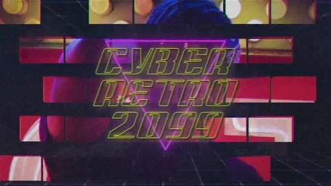 Cyber Retro 2099 Slideshow After Effects stock