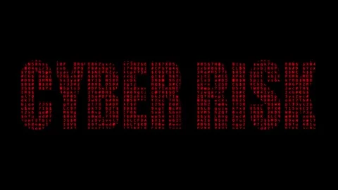 Cyber Risk Red Encryption Code Typography on Dark Background Stock Footage 326962854