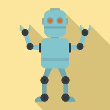 Cyber robot icon, flat style Illustrazione stock