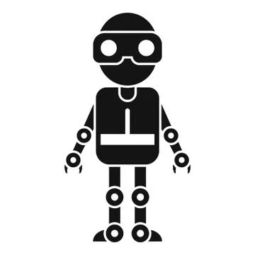 Cyber robot icon, simple style Stock Illustration