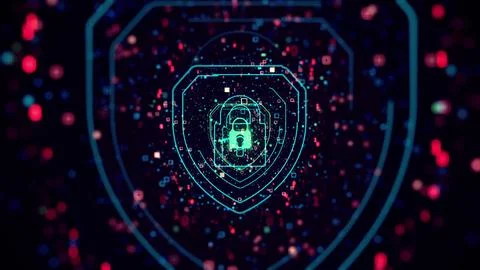 Cyber Safe, Digital Cyber Security and Encryption. イラスト素材