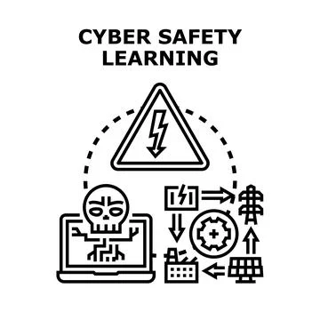 Cyber safety learning concept vector illustration イラスト素材
