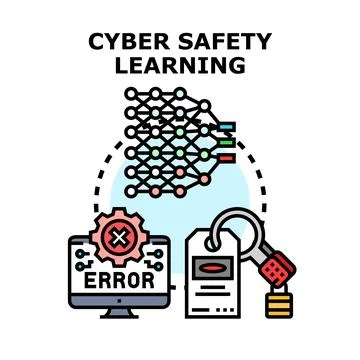 Cyber safety learning protecting digital data Stockillustratie