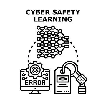 Cyber safety learning protecting digital data Stockillustratie