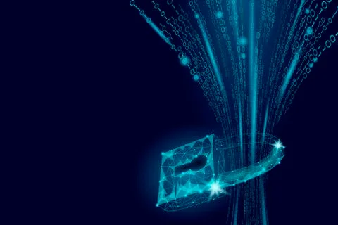 Cyber safety padlock on data mass. Internet security lock information privacy Illustrazione stock
