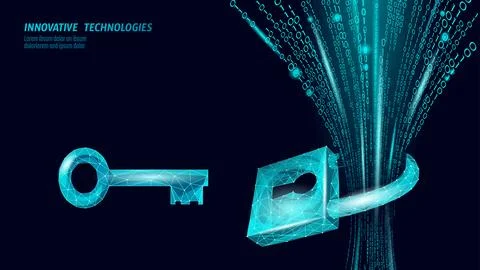 Cyber safety padlock on data mass. Internet security lock information privacy 스톡 일러스트