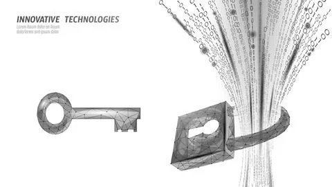 Cyber safety padlock on data mass. Internet security lock information privacy 스톡 일러스트