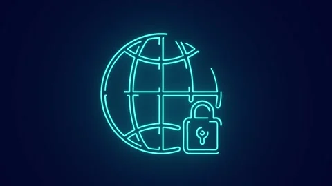 Cyber safety padlock for secure internet browsing and web security animation Stock Footage 241163388