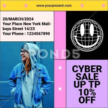 Cyber Sale Post PSD Template