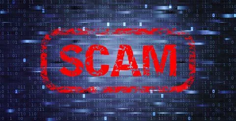 Cyber Scam Alert. Binary Code Background Illustrating Internet Fraud, Hacking Stock Illustration