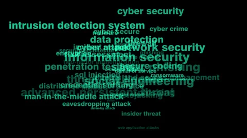 Cyber secure on black background technology, security, and digital protection Stock Footage 270304439