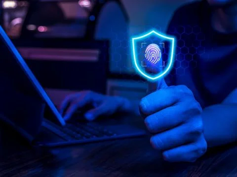 Cyber secure, Internet network security system, online information safety a.. Stock Photos