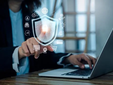Cyber secure system technology, internet network security, privacy data pro.. Stock Photos
