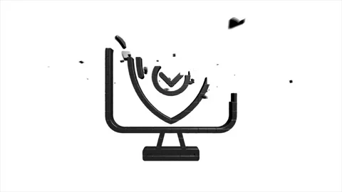 Cyber security 3D pixel icon with shield and check mark. Security concept Video stock 153874679