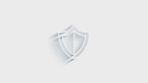 Cyber security 3D shadow icon with shield and check mark. Security concept Vidéo 153796572