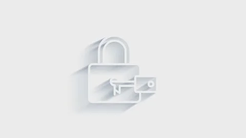 Cyber security 3D shadow icon with shield and check mark. Security concept Vidéo 153797831