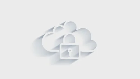 Cyber security 3D shadow icon with shield and check mark. Security concept Vídeo Stock 153800285