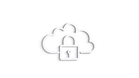 Cyber security 3D shadow icon with shield and check mark. Security concept Stock Footage 153815360