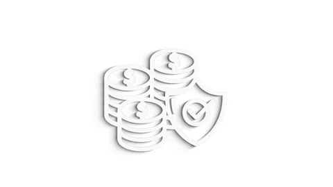 Cyber security 3D shadow icon with shield and check mark. Security concept Stock Footage 153876561