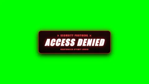Cyber Security Access Denied Glitch Warning Badge on Green Screen Vídeos de archivo 345878224
