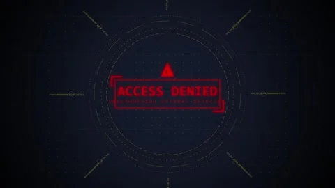 Cyber Security Access Denied Red Alert Warning Screen Stock Footage 348414379