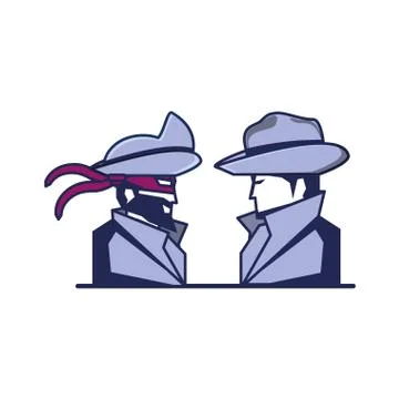 Cyber security agent with pirate man Stock-Illustration