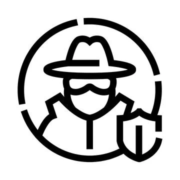 Cyber security agent protecting data privacy icon イラスト素材