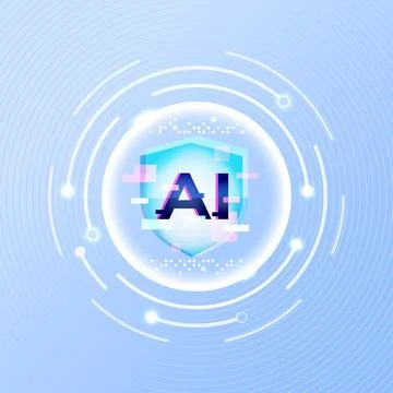 Cyber security AI technology concept abstract on a bright background Stock-Illustration