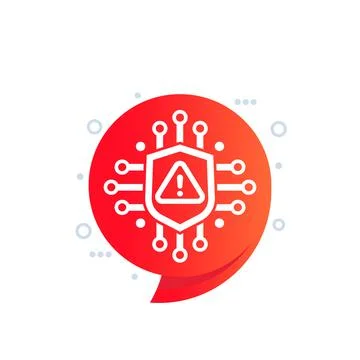 Cyber security alert, warning vector icon Illustrazione stock
