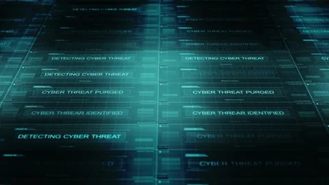 Cyber Security Analyst Interface - Blue Colors Stock Footage 305692339