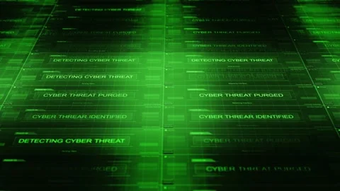 Cyber Security Analyst Interface - Green Colors Stock Footage 305692341