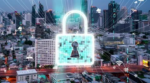 Cyber Security and Alteration Data Protection on Digital Platform Stock Photos