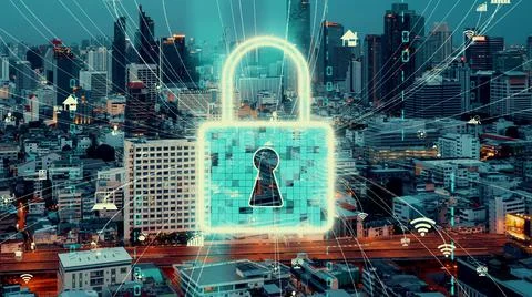 Cyber Security and Alteration Data Protection on Digital Platform Stock Photos