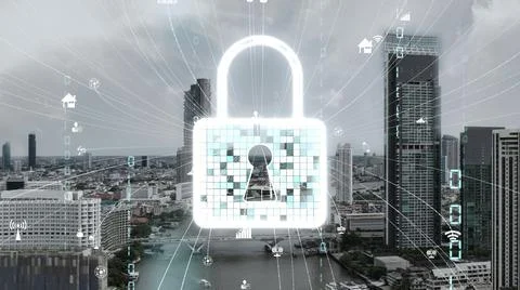 Cyber Security and Alteration Data Protection on Digital Platform Stock Photos