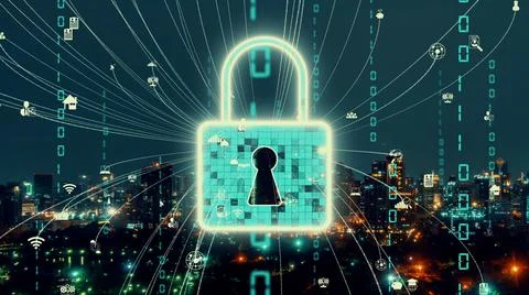 Cyber Security and Alteration Data Protection on Digital Platform Stock Photos