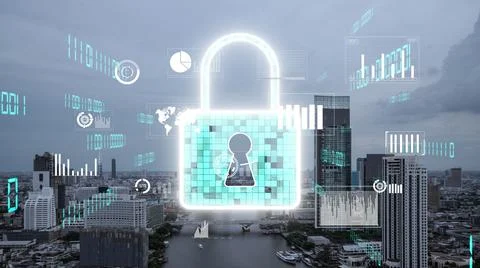 Cyber Security and Alteration Data Protection on Digital Platform Stock Photos