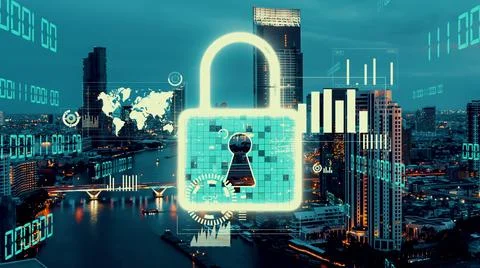 Cyber Security and Alteration Data Protection on Digital Platform Stock Photos