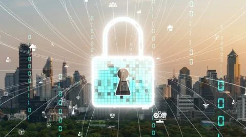 Cyber Security and Alteration Data Protection on Digital Platform Stock Photos