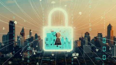 Cyber Security and Alteration Data Protection on Digital Platform Stock Photos