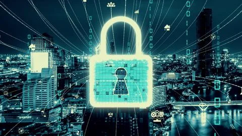 Cyber Security and Alteration Data Protection on Digital Platform Stock Photos