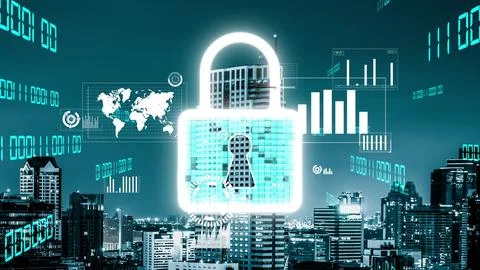 Cyber Security and Alteration Data Protection on Digital Platform Stock Photos