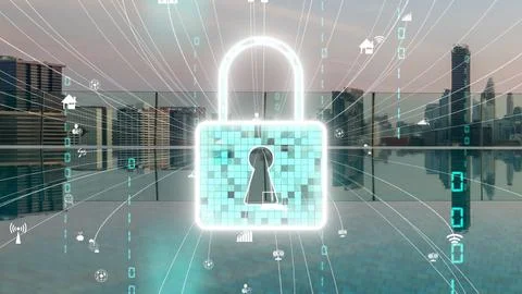Cyber Security and Alteration Data Protection on Digital Platform Stock Photos
