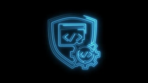 Cyber security and code protection glowing concept web development security.. Stock Footage 312316109