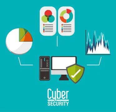 Cyber security and computer design Stock Illustration