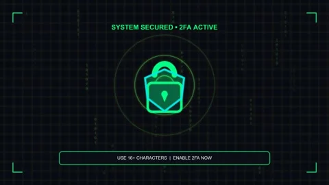 Cyber security and data privacy hud interface with digital encryption lock Stockbeeldmateriaal 346966107