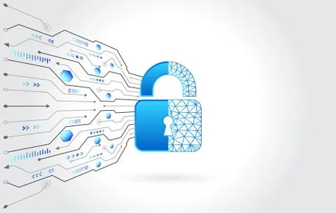 Cyber security and data privacy protection vector illustration. Illustrazione stock