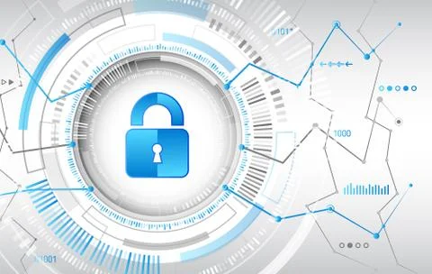 Cyber security and data privacy protection vector illustration. Stock Illustration